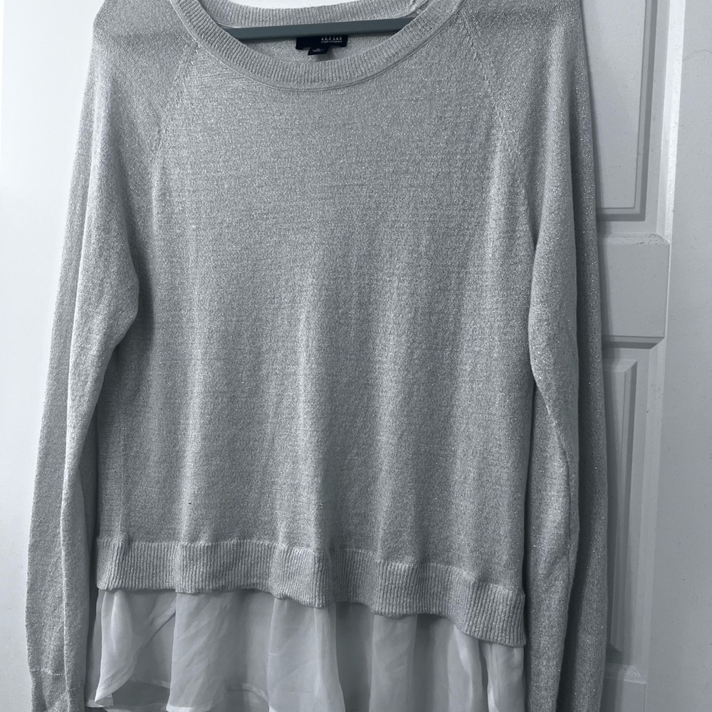 a.n.a Light Gray Layered Knit Top